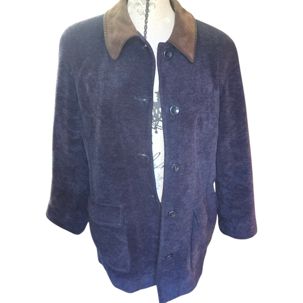 Vintage L.L. Bean Wool Navy Blue Jacket Size L